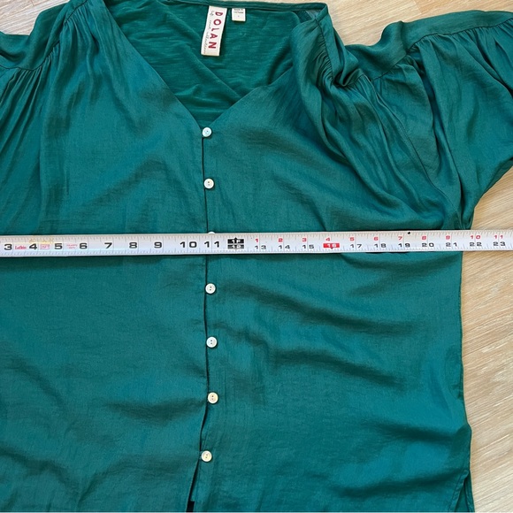 Dolan for Anthropologie emerald jewel tone Green Button Blouse S - Picture 6 of 8